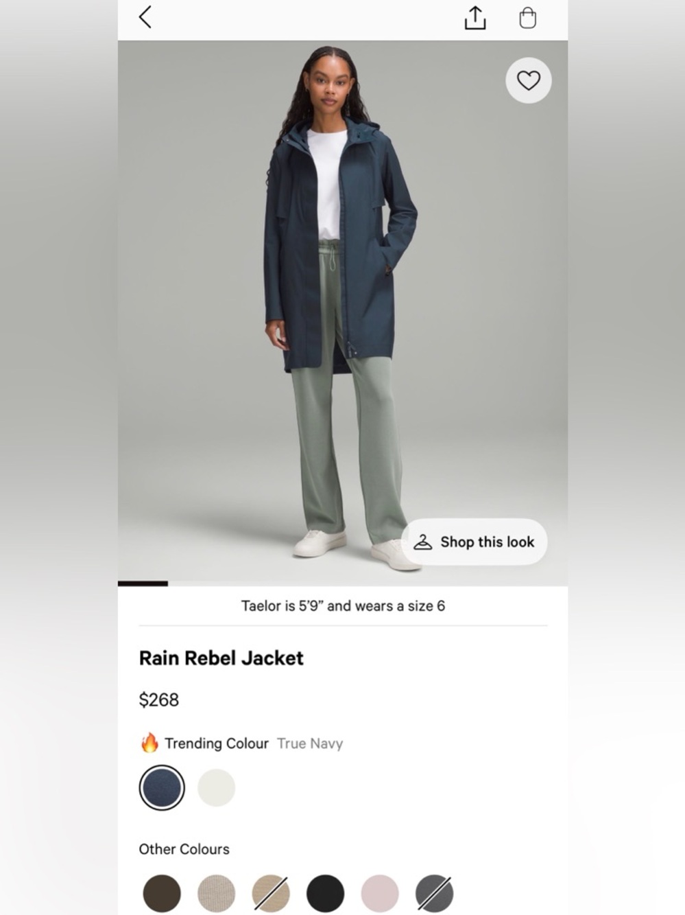lululemon athletica Rain Rebel coat in black color size 4 US